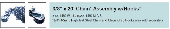 Chain assembly with hooks